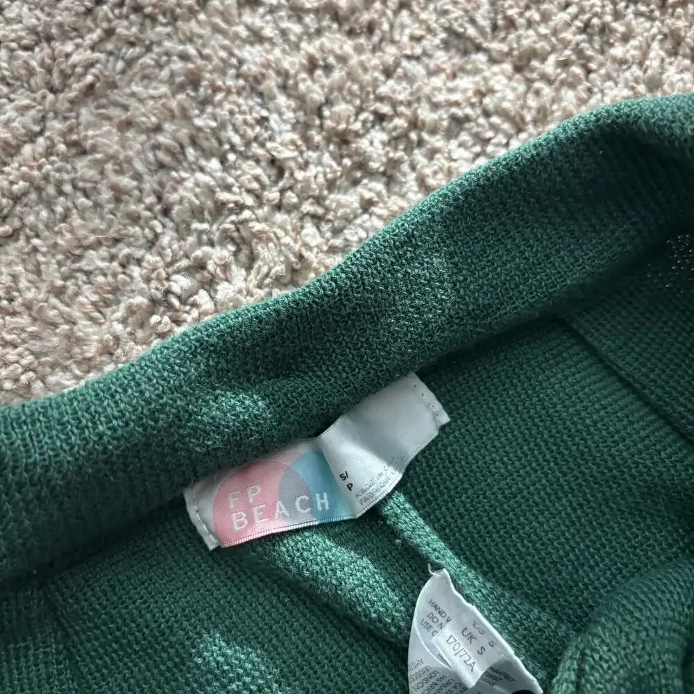 Free People Freya Emerald Spell Knit Linen Sweater Jogger Pant Size SP - Picture 13 of 15